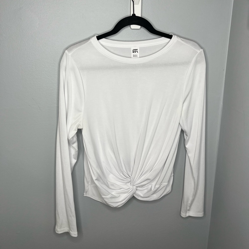 White long sleeve workout top